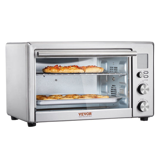 Countertop Convection Oven 28L Toaster Baker 10-IN-1 1800W for Home Use, with LCD Touchscreen, Multiple Cooking Functions, Rotisserie, and Accessories for Baking, Roasting, Toasting, and More