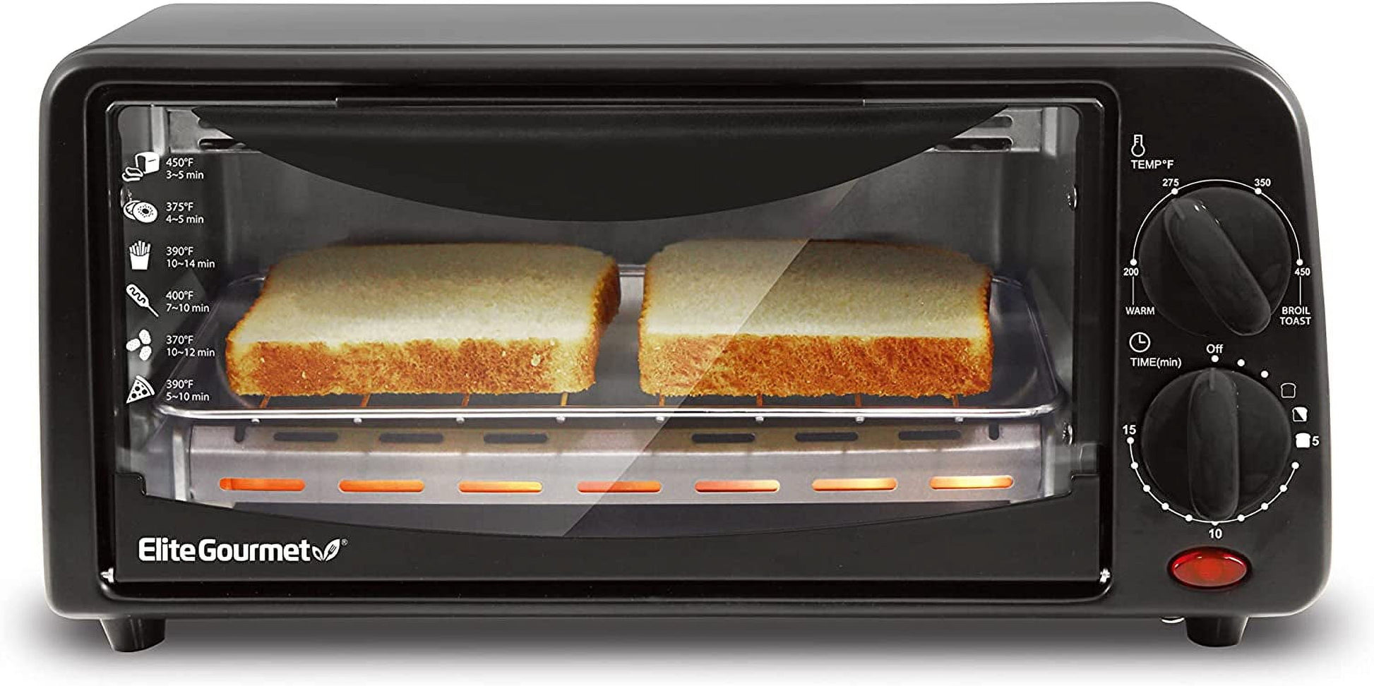 Elite Gourmet ETO236 New 2 Slice Toaster Oven with Timer