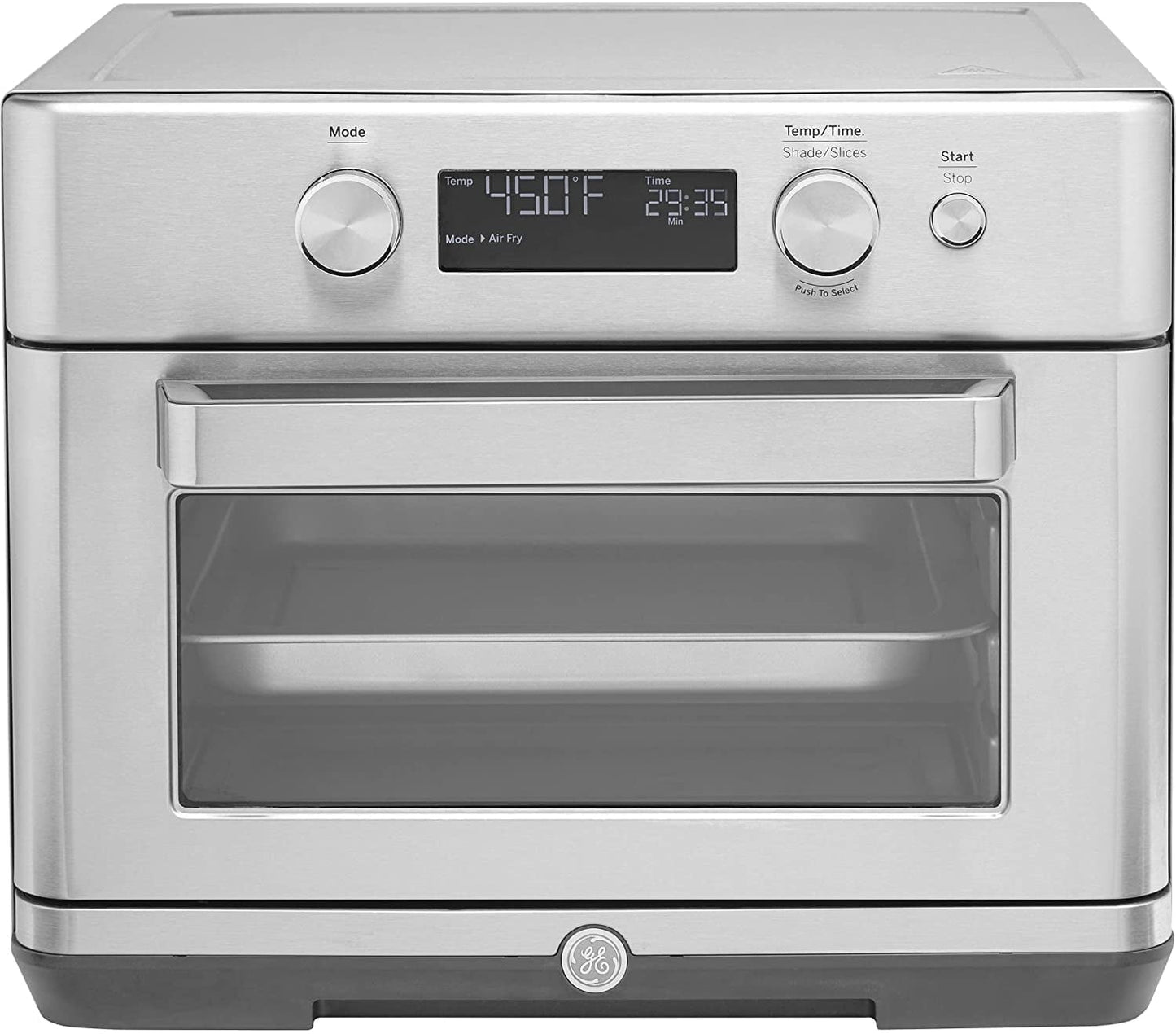 GE 1500-Watt Digital Air Fry 8-in-1 Toaster Oven with Convection and Removable Crumb Tray, Stainless Steel