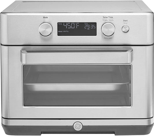 GE 1500-Watt Digital Air Fry 8-in-1 Toaster Oven with Convection and Removable Crumb Tray, Stainless Steel