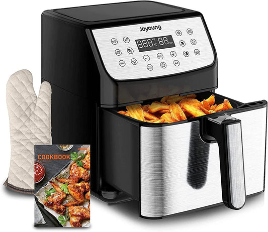 JOYOUNG Air Fryer 5.8QT Detachable Double Basket Air Fryers 1700W 13-in-1 Presets Airfryer One Touch LED Touchscreen Air Fryer Toaster Oven with Recipe