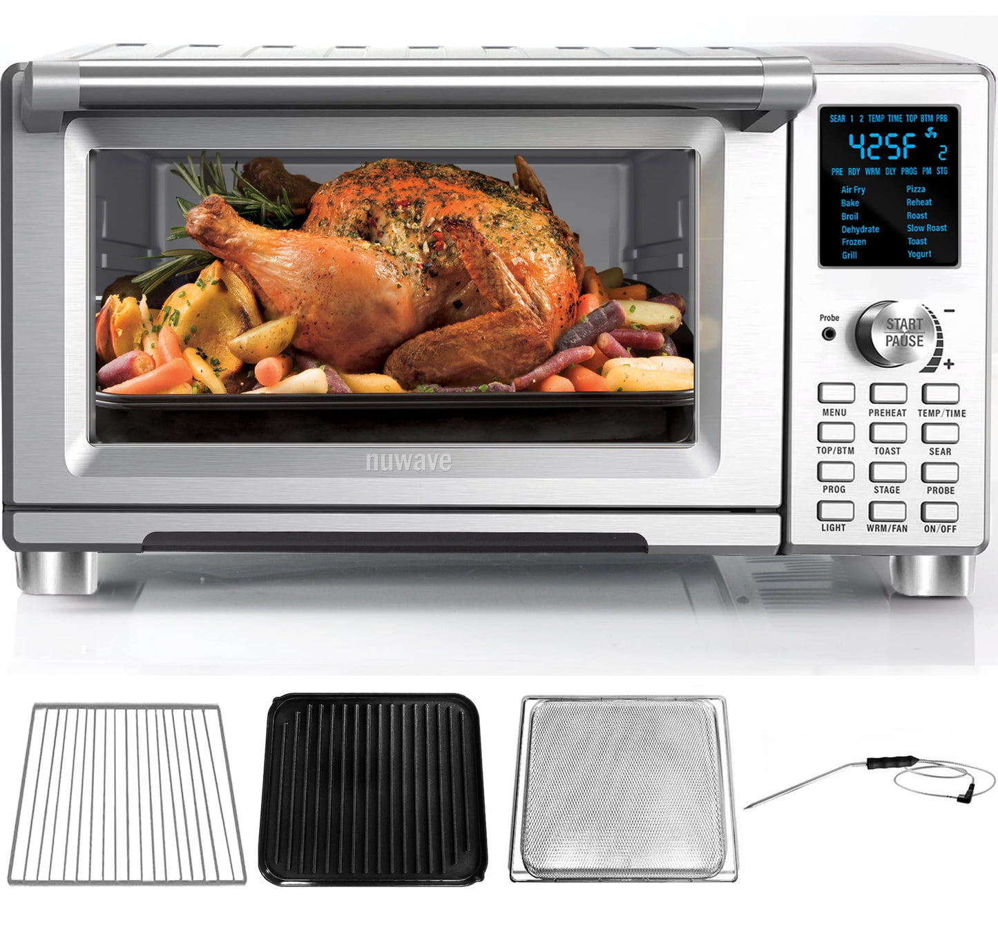 NuWave Bravo XL Air Fryer Toaster Smart Oven, 30-Qt XL Capacity 12-in-1 Countertop Grill/Griddle Combo, Cooking, Toaster oven