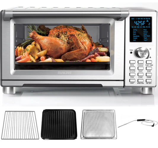 NuWave Bravo XL Air Fryer Toaster Smart Oven, 30-Qt XL Capacity 12-in-1 Countertop Grill/Griddle Combo, Cooking, Toaster oven