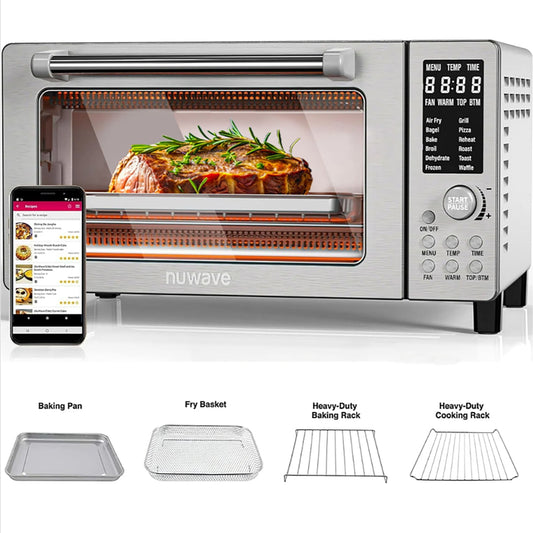 Nuwave Bravo Air Fryer Oven, 21-Qt Capacity 1800 Watts Convection Toaster Smart Oven, Large