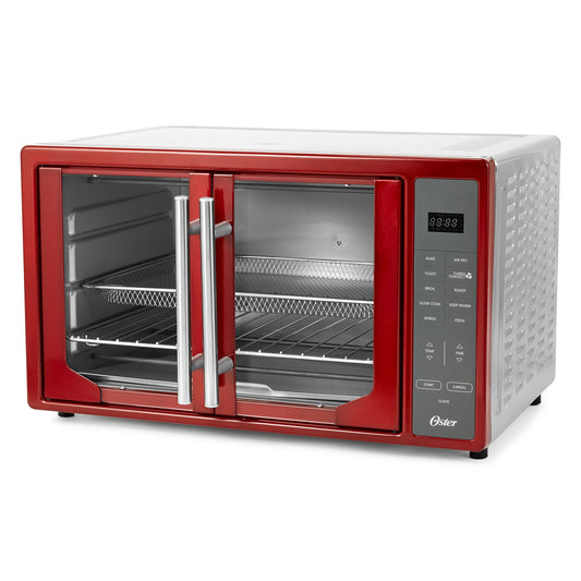 Oster French Door Turbo Convection Toaster Oven w/Extra Large Interior, Red