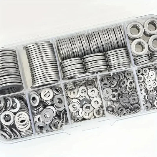 360pcs 304 Stainless Steel Flat Washers Set, Perfect For Home Decor,