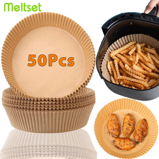 50Pcs Air Fryer Disposable Paper Non-Stick Airfryer Baking Papers