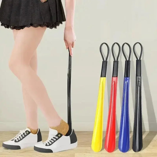 1pc Extra long flexible plastic shoe horns do not require bending