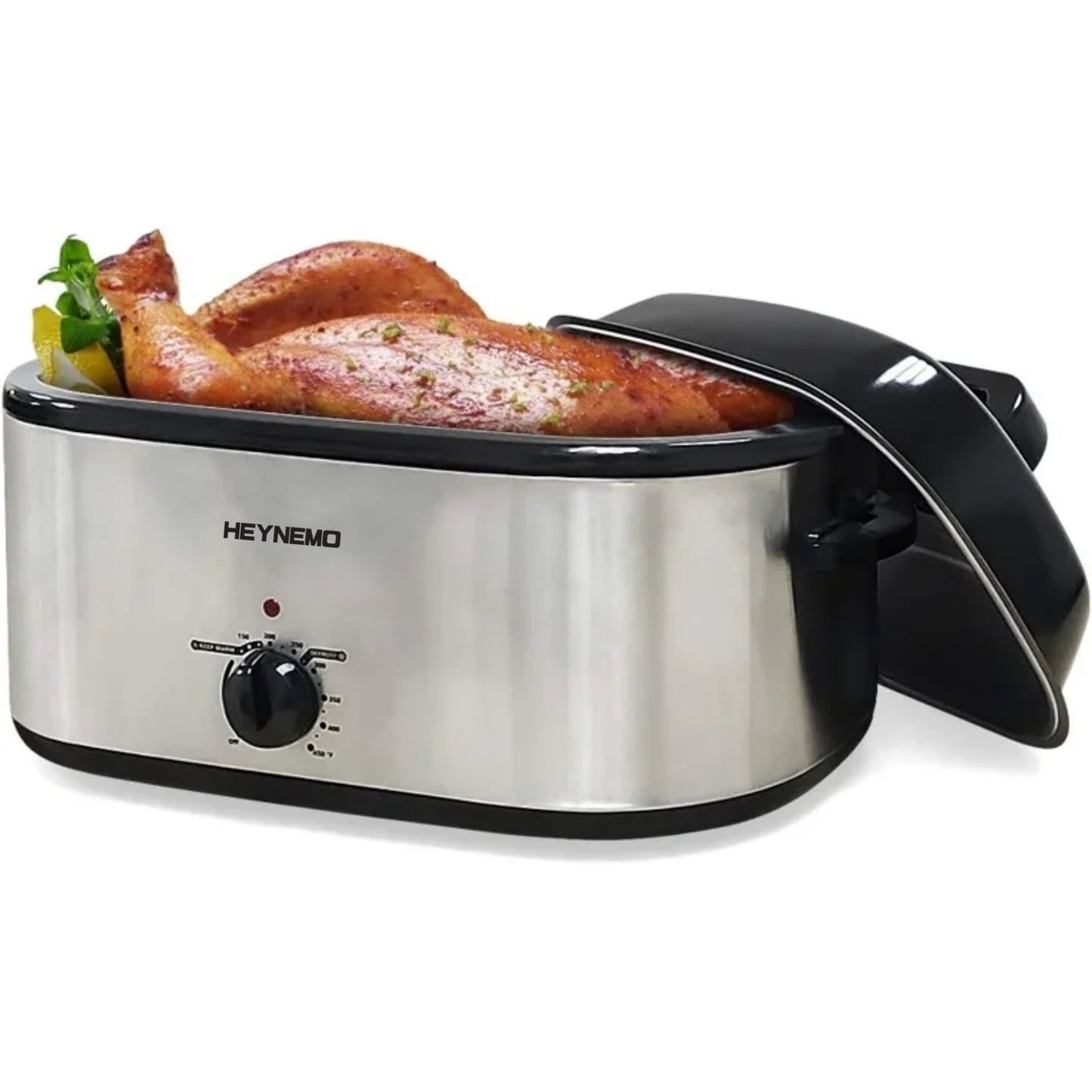 Superjoe 22 Quart Roaster Oven with Self-Basting Lid Turkey Roaster Electric Food Warmer, Stainless Steel