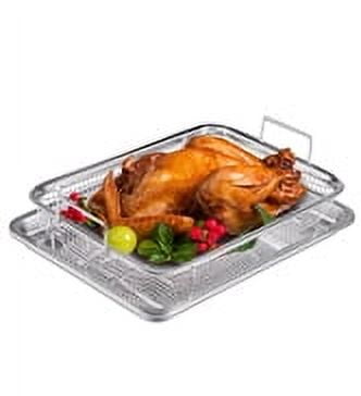 JahyShow Air Fryer Basket 2-Piece Non-Stick Stainless Steel Deep Fryer Accessories