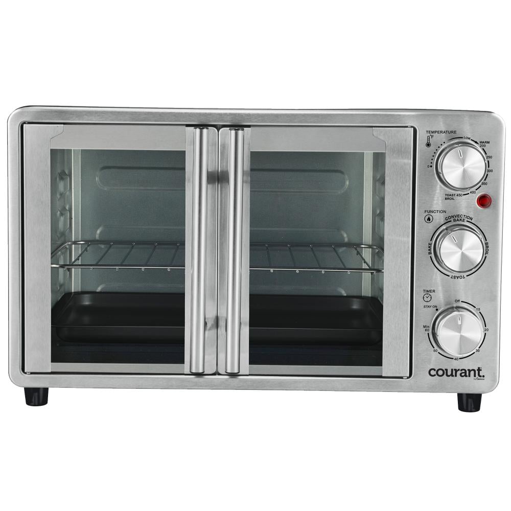 Courant French Door Convection Toaster Oven & Broiler, Fits 9x13’’ Stainless Steel
