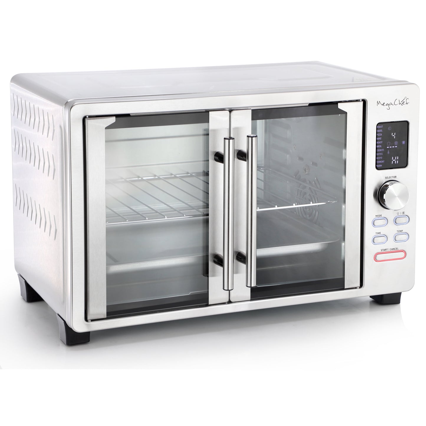 MegaChef 30 Quart Digital French Door Multi-Function Electric Convection Toaster Oven with Rotisserie Set