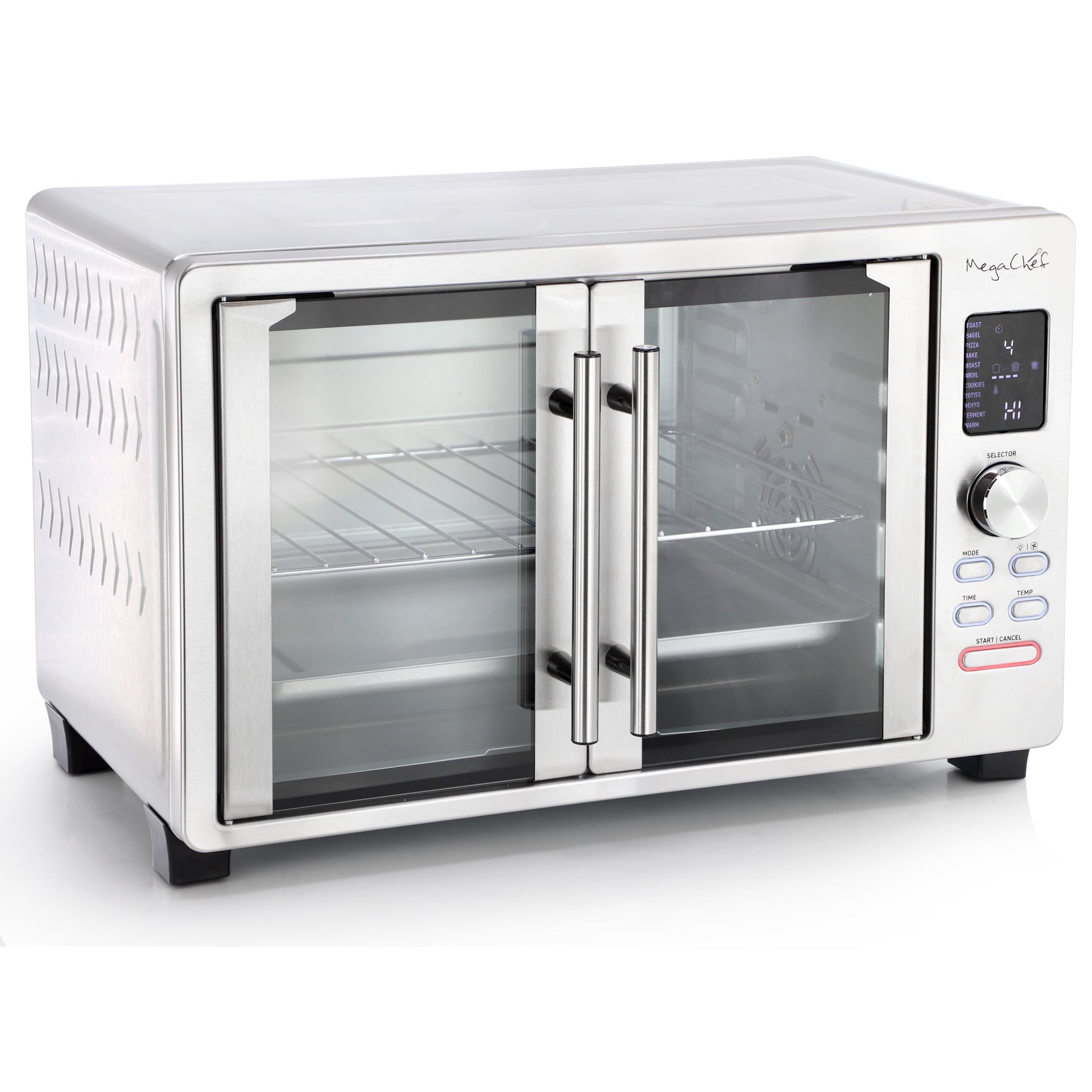 MegaChef 30 Quart Digital French Door Multi-Function Electric Convection Toaster Oven with Rotisserie Set