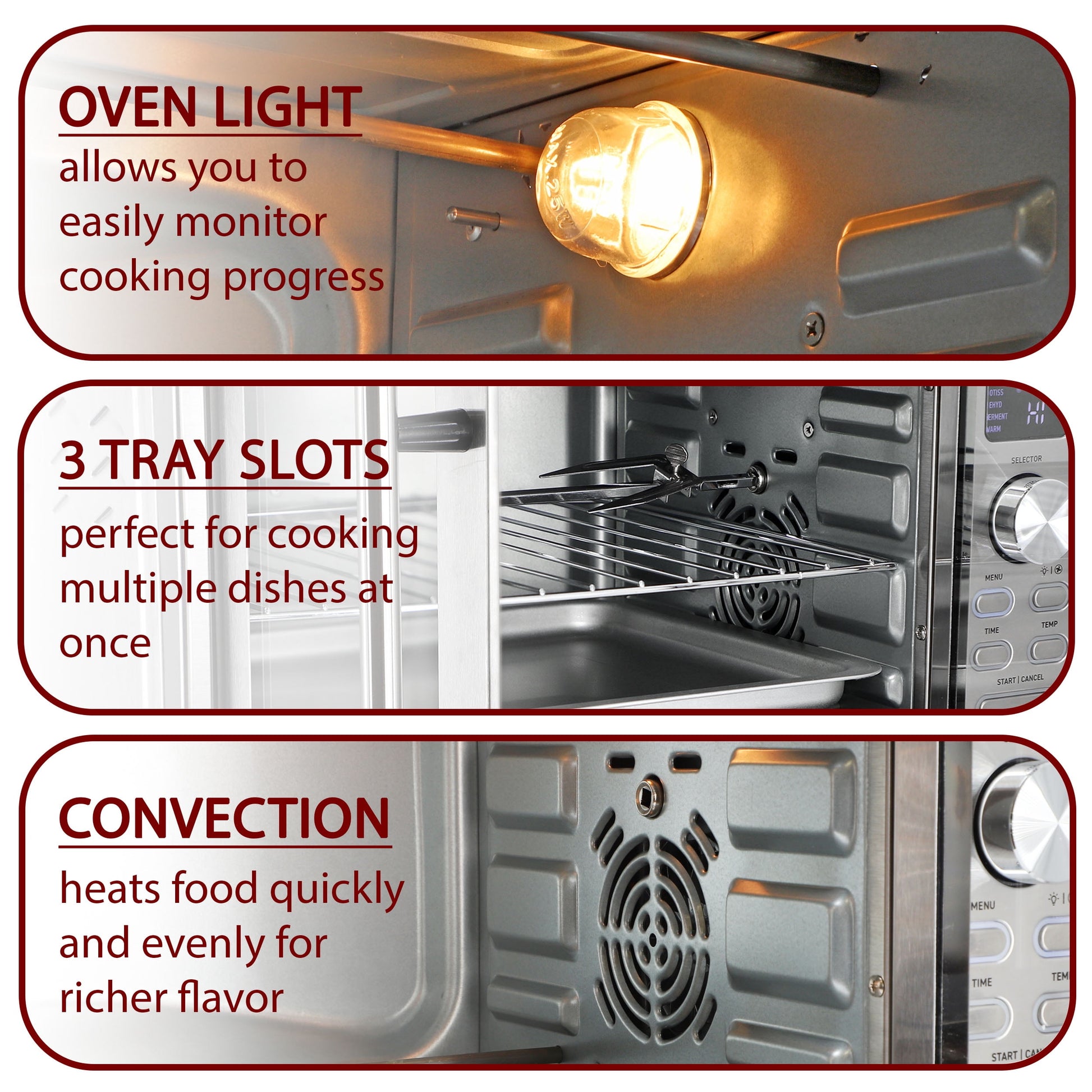 MegaChef 25 Quart Digital Electric French Door Multi-Function Counter Top Oven with Rotisserie Set