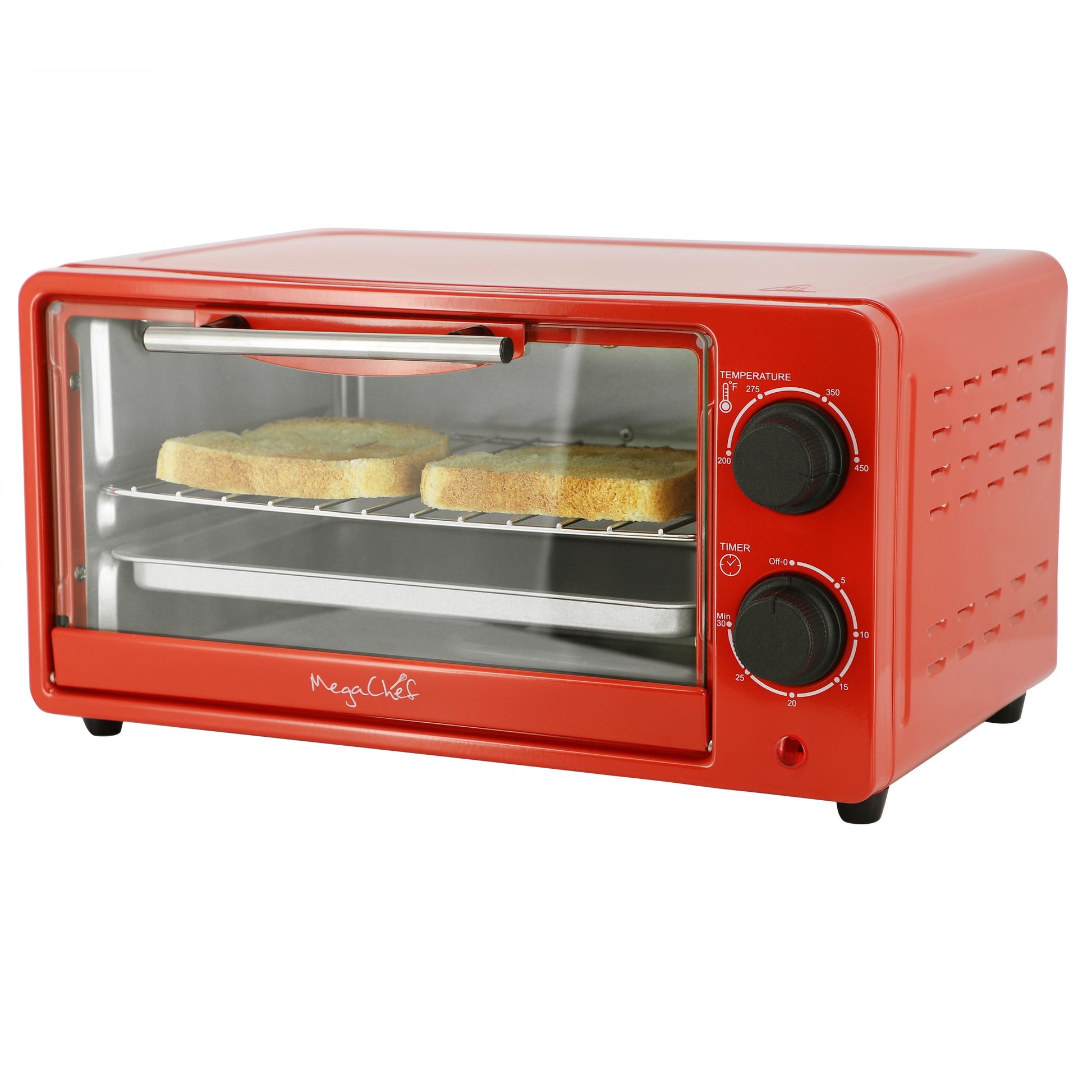 MegaChef 9 Quart Electric Counter Top Toaster Oven in Candy Red