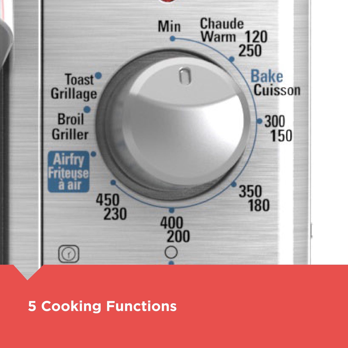 BLACK+DECKER Crisp 'N Bake Air Fry Toaster Oven, 8-Slice, 5 Cooking Functions, 60 Minute Timer, Stainless Steel