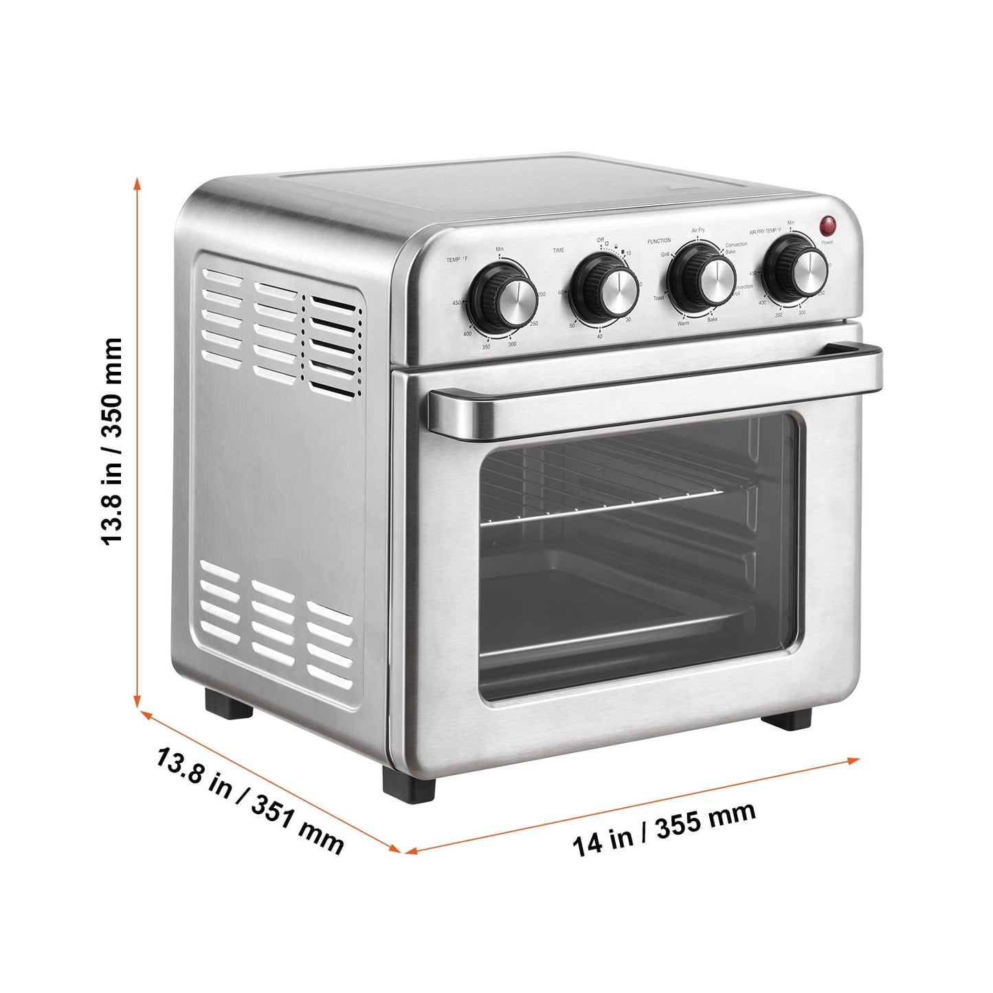 KFFKFF 7-IN-1 Air Fryer Toaster Oven 18L Stainless Steel 1700W Convection Oven