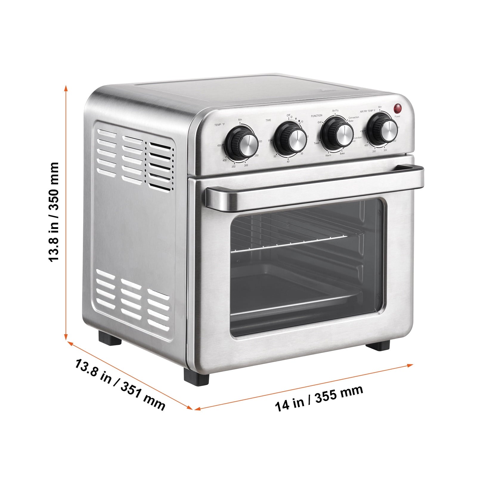 KFFKFF 7-IN-1 Air Fryer Toaster Oven 18L Stainless Steel 1700W Convection Oven