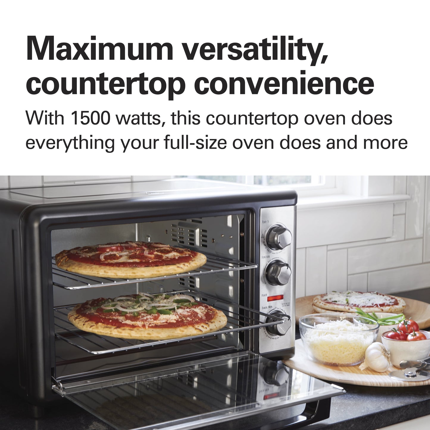 Hamilton Beach Countertop Oven with Convection and Rotisserie, Baking, Broil, Extra Large Capacity, Stainless Steel