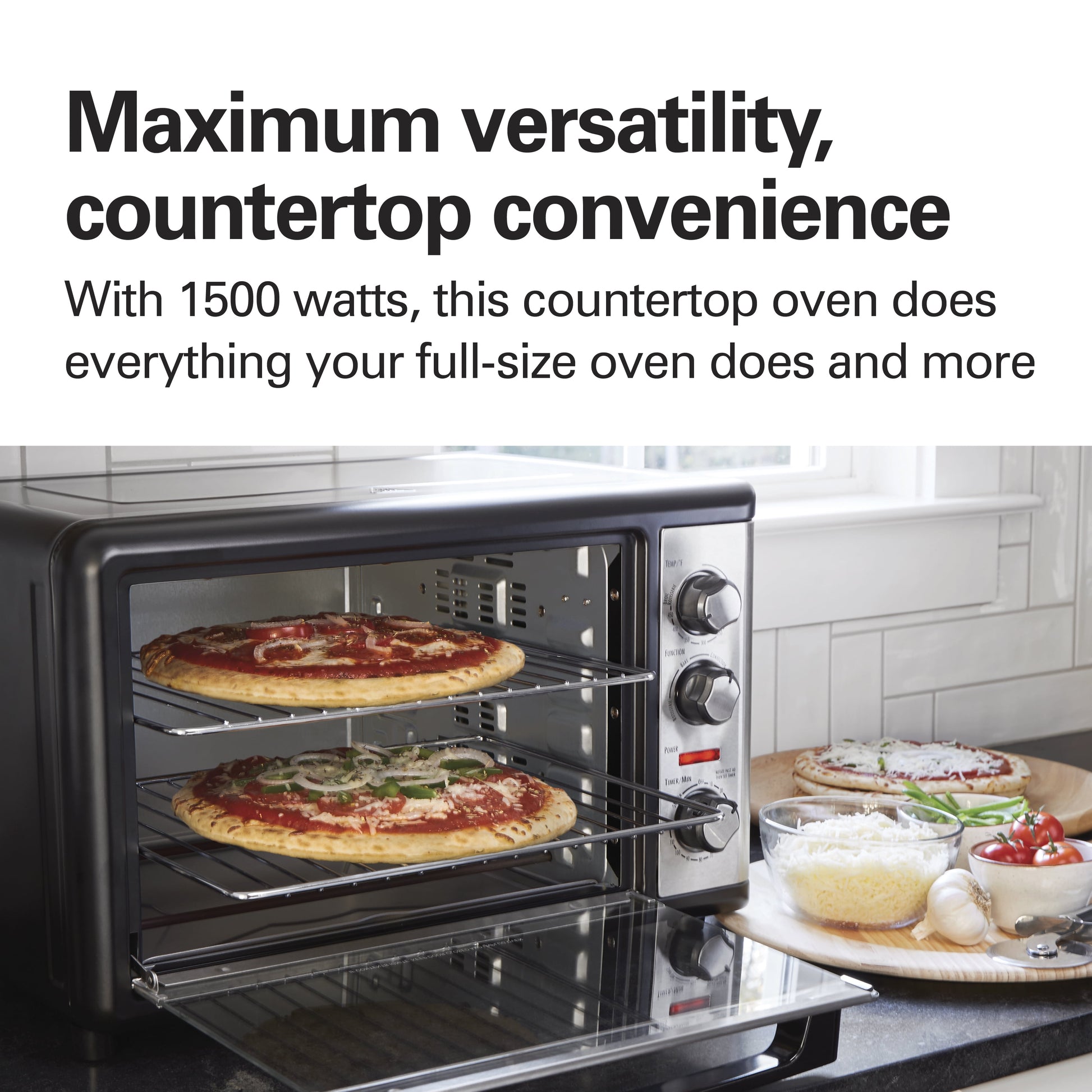 Hamilton Beach Countertop Oven with Convection and Rotisserie, Baking, Broil, Extra Large Capacity, Stainless Steel