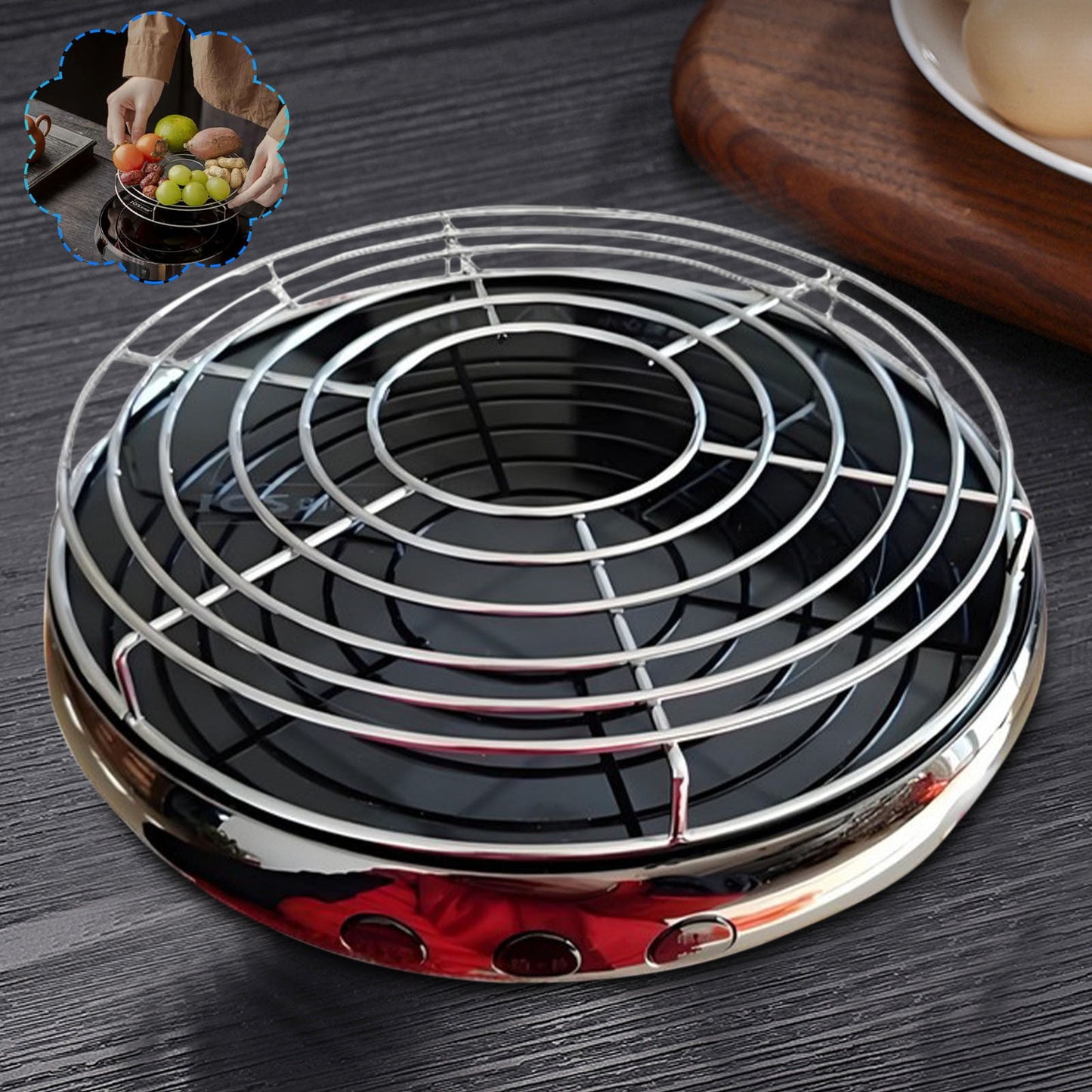DELESYS Thin Electric Oven Electric Oven Tea Oven with Grill Net Can Bake Food, Electric Pottery Stove*1+Grill Net *1
