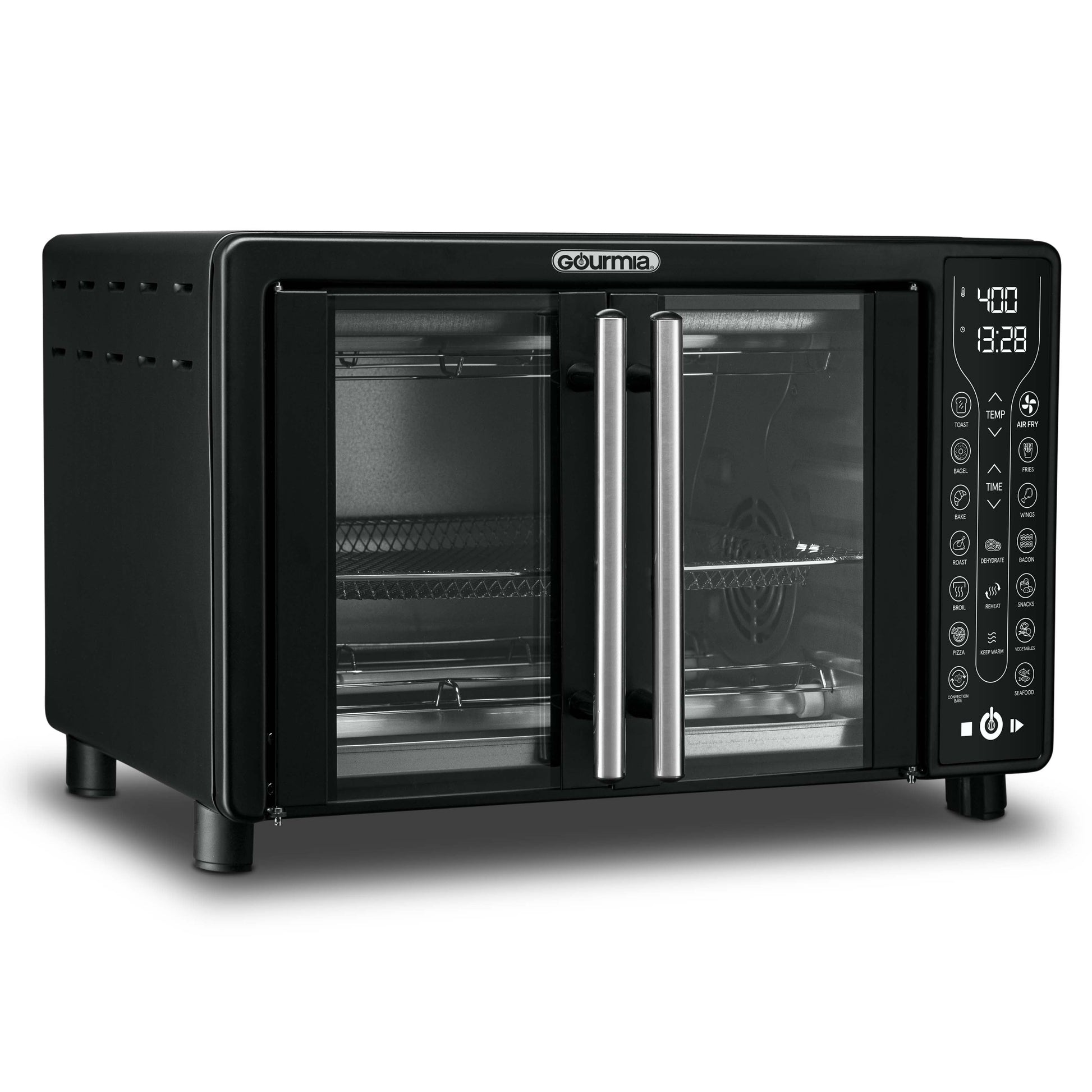 Gourmia Digital French Door Air Fryer Toaster Oven, Black