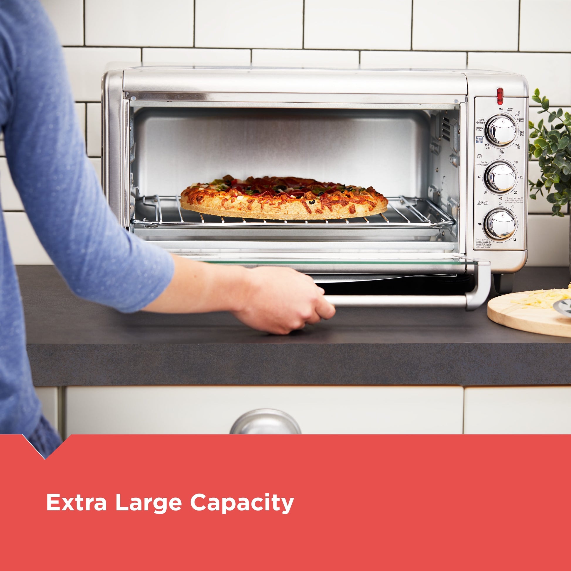 BLACK+DECKER Crisp 'N Bake Air Fry Toaster Oven, 8-Slice, 5 Cooking Functions, 60 Minute Timer, Stainless Steel