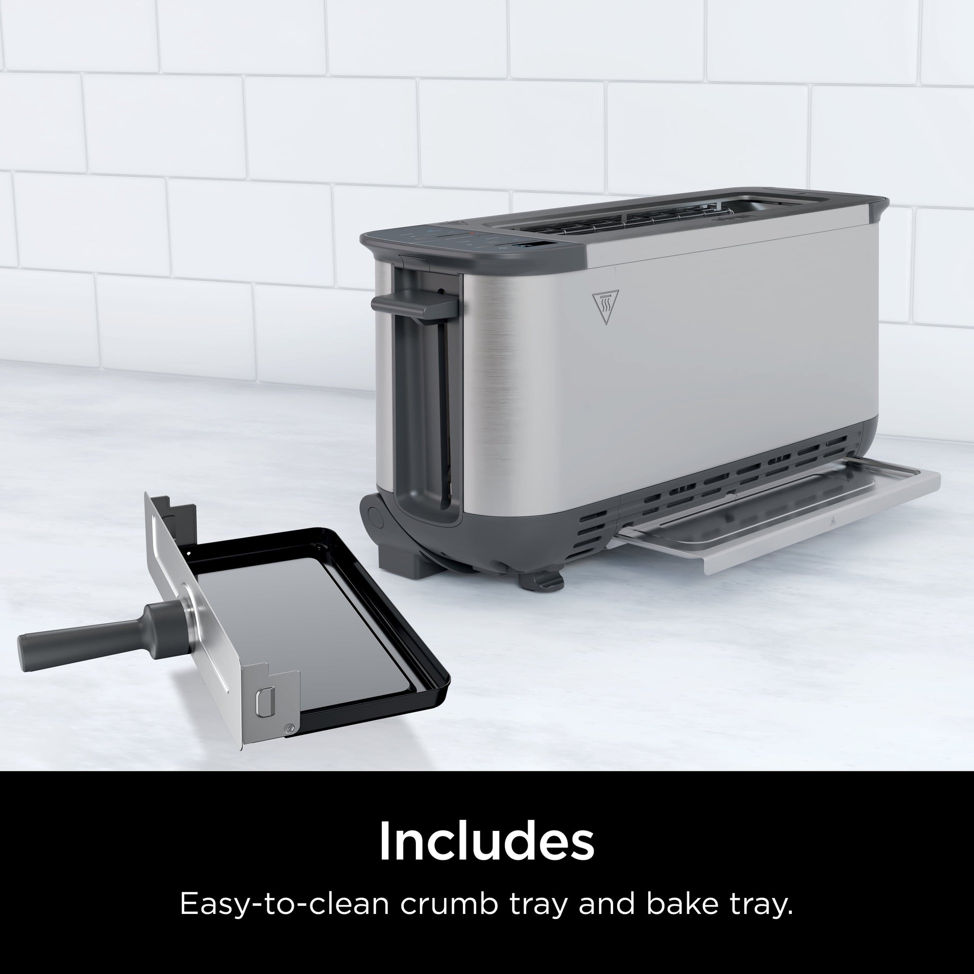 Ninja® Foodi™ 2-in-1 Flip Toaster, 2-Slice Toaster, Compact Toaster Oven, Snack Maker, 1500 Watts, ST100