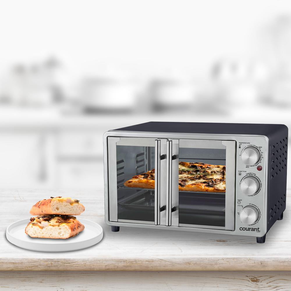 Courant French Door Convection Toaster Oven & Broiler, Fits 9x13’’ Stainless Steel