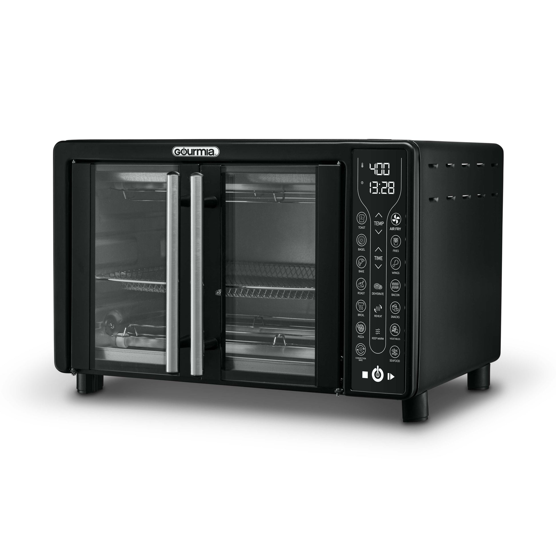 Gourmia Digital French Door Air Fryer Toaster Oven, Black