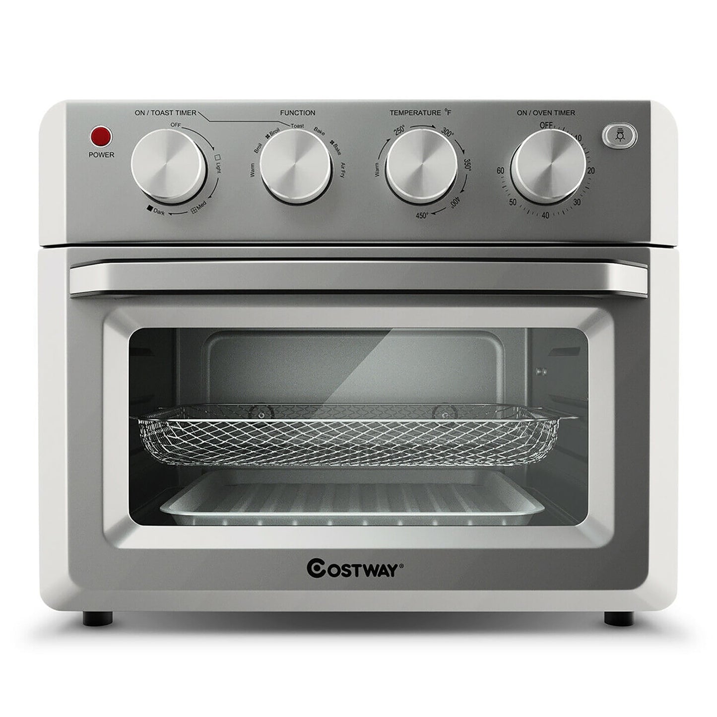 Costway 7-in-1 Air Fryer Toaster Oven 19 QT Dehydrate Convection Ovens w/ 5 Accessories