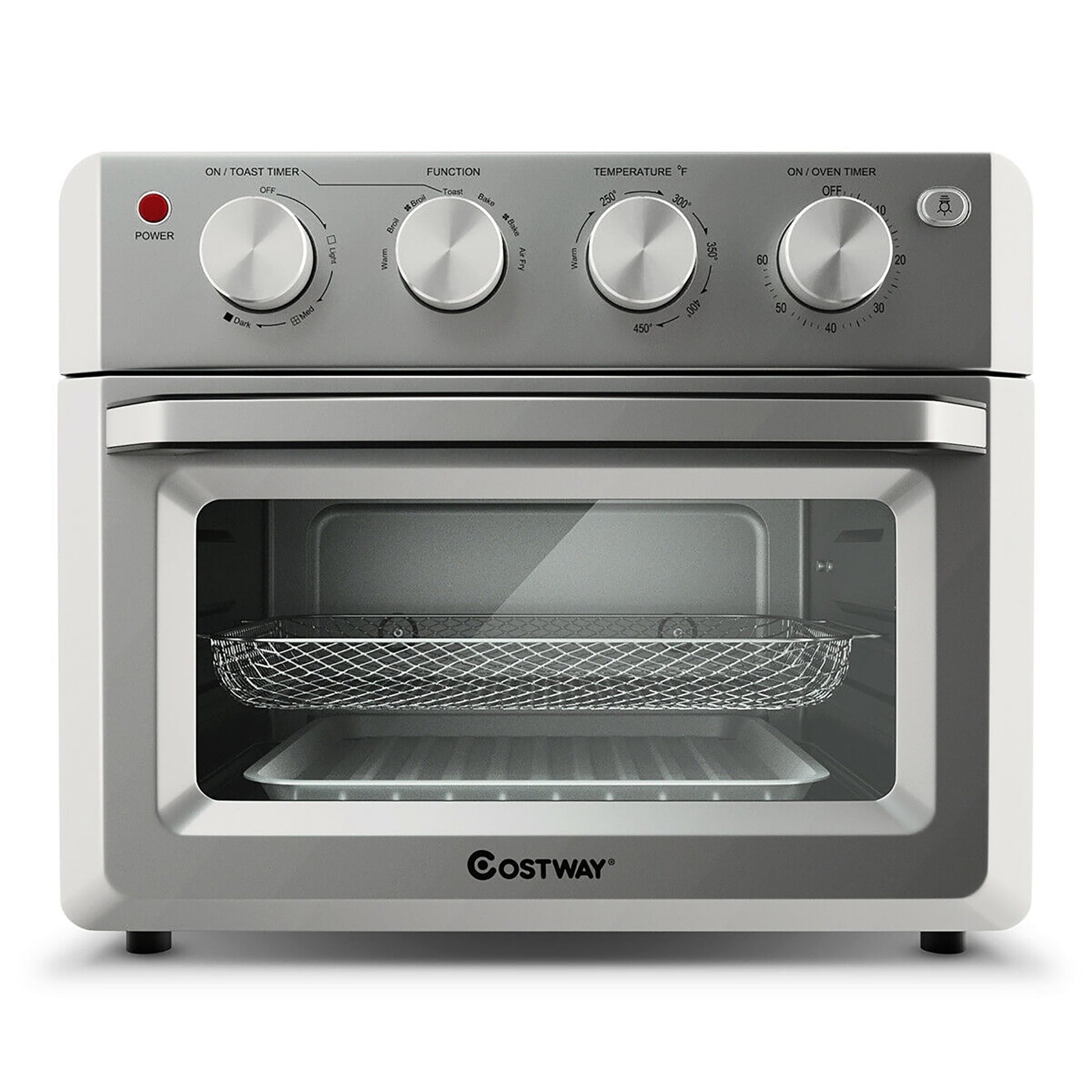 Costway 7-in-1 Air Fryer Toaster Oven 19 QT Dehydrate Convection Ovens w/ 5 Accessories