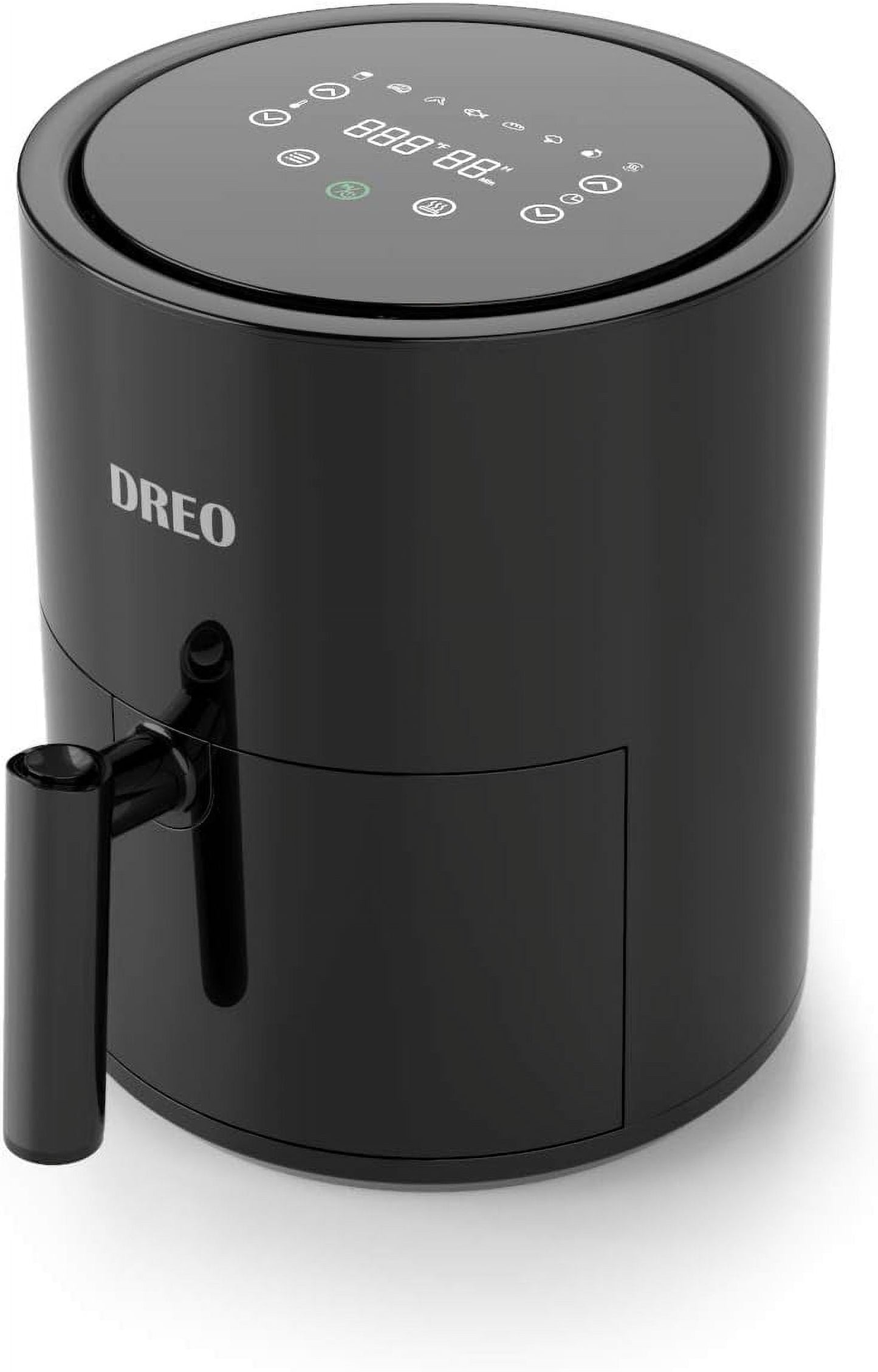 Dreo Air Fryer - 100℉ to 450℉, 4 Quart Hot Oven Cooker with 50 Recipes, 9 Cooking Functions on Easy Touch Screen, Preheat, Shake Reminder, 9-in-1 Digital Airfryer, Black, 4L (DR-KAF002)