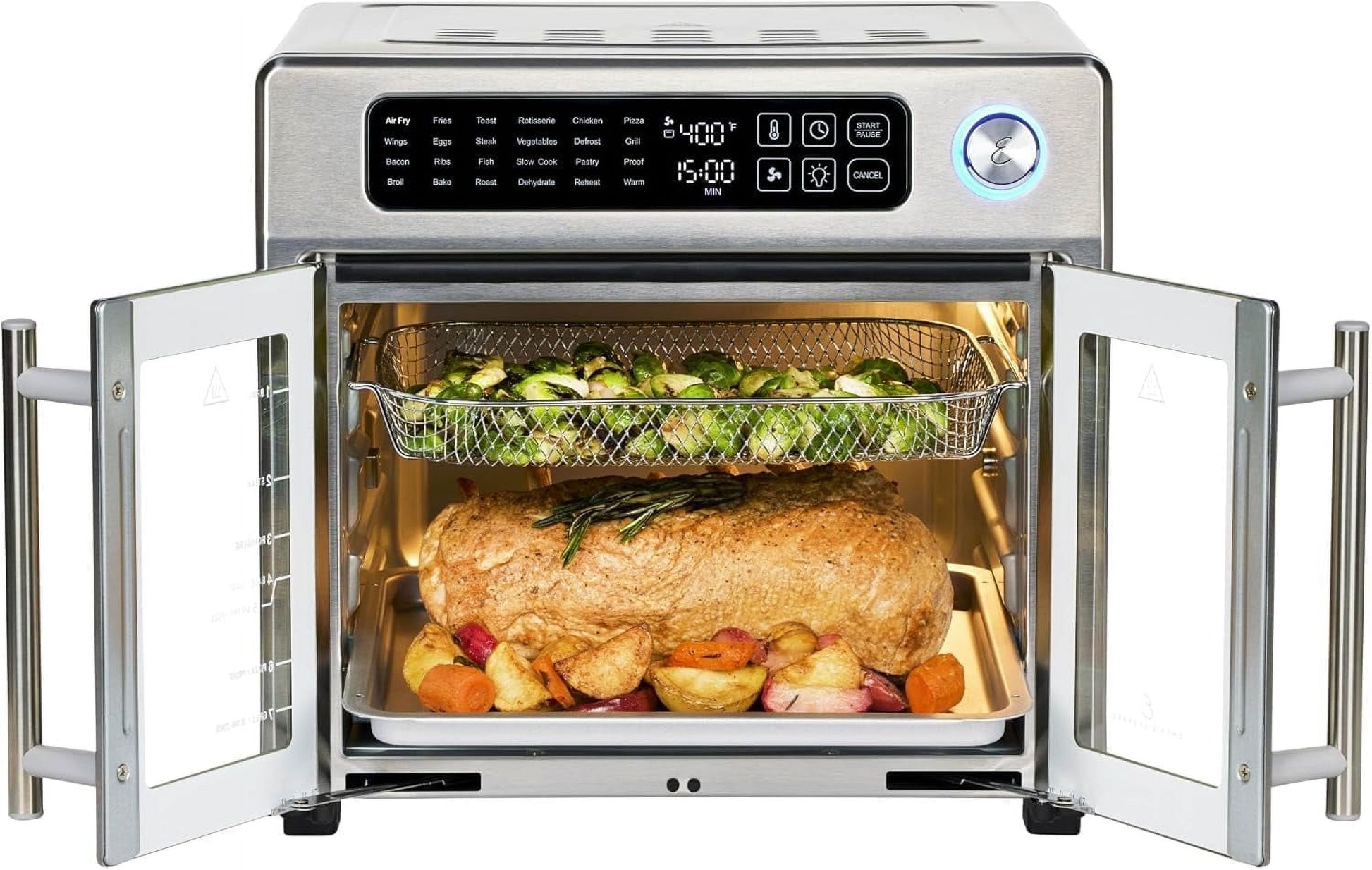 Emeril Lagasse French Door Air Fryer Toaster Oven Combo, 26QT, Stainless Steel, 4-00675-02X