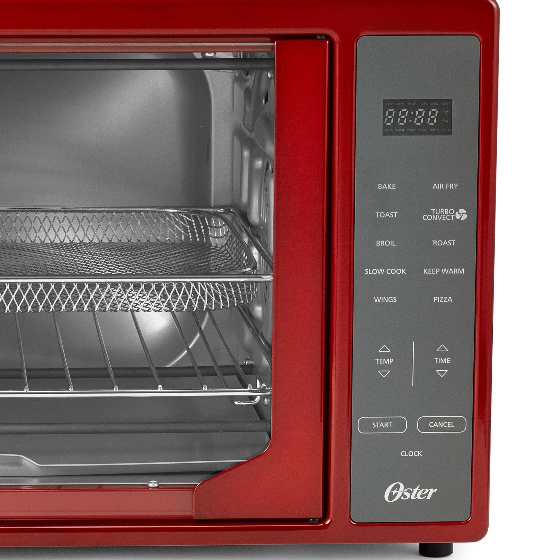 Oster French Door Turbo Convection Toaster Oven w/Extra Large Interior, Red