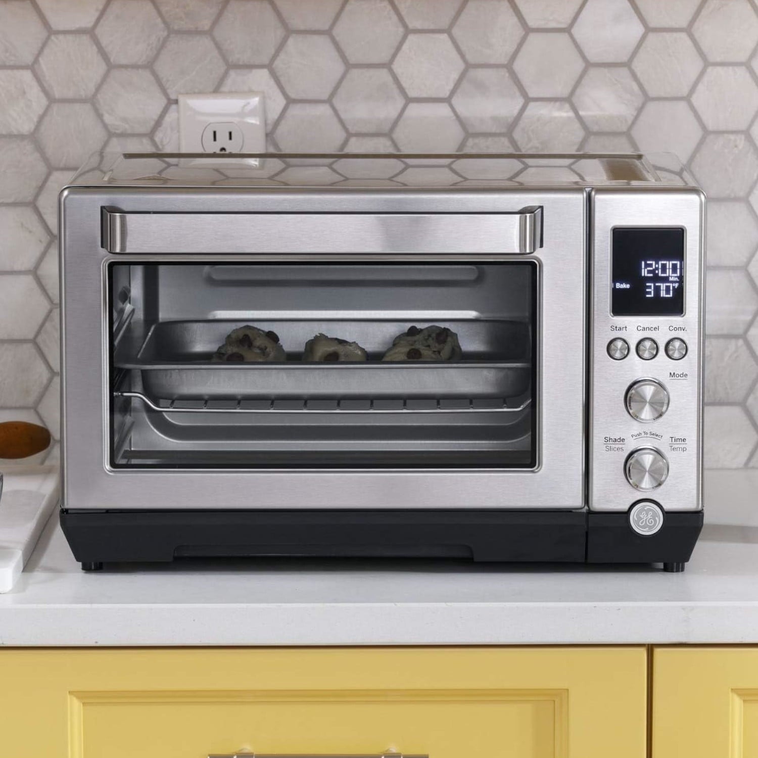 GE - Calrod 6-Slice Toaster Oven with Convection bake - Stainless Steel