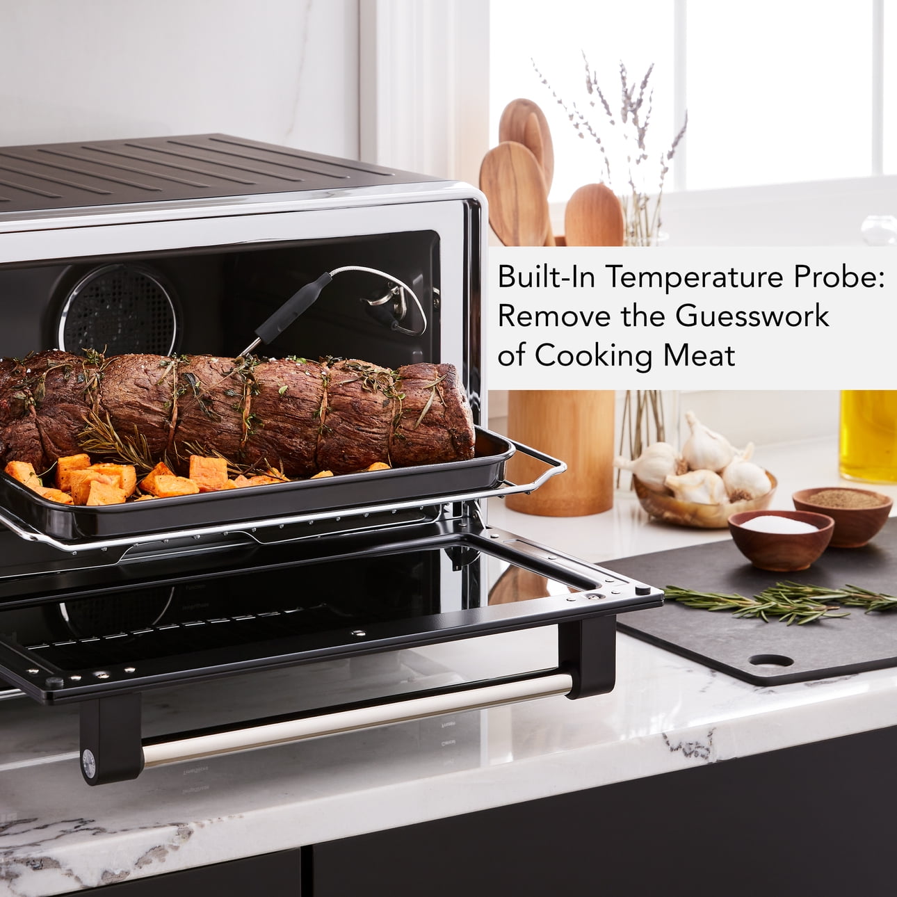 KitchenAid Dual Convection Countertop Oven with Air Fry and Temperature Probe, Black Matte, KCO224BM